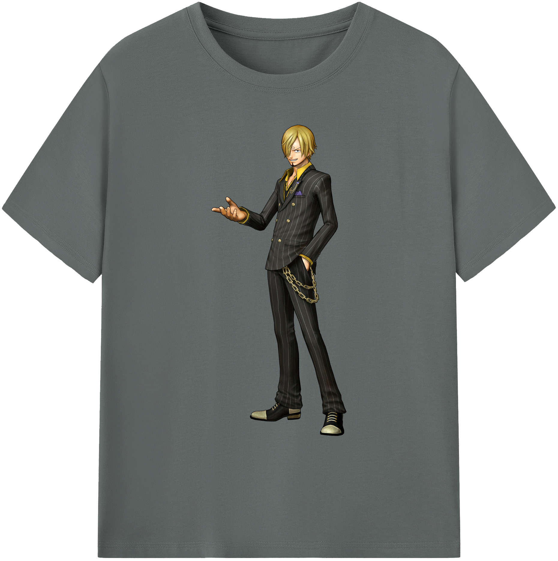 （画像用） ワンピース サンジ ONE PIECE Sanji 綿100％ メンズ半袖Tシャツ｜肌触りやわらか＆通気性
